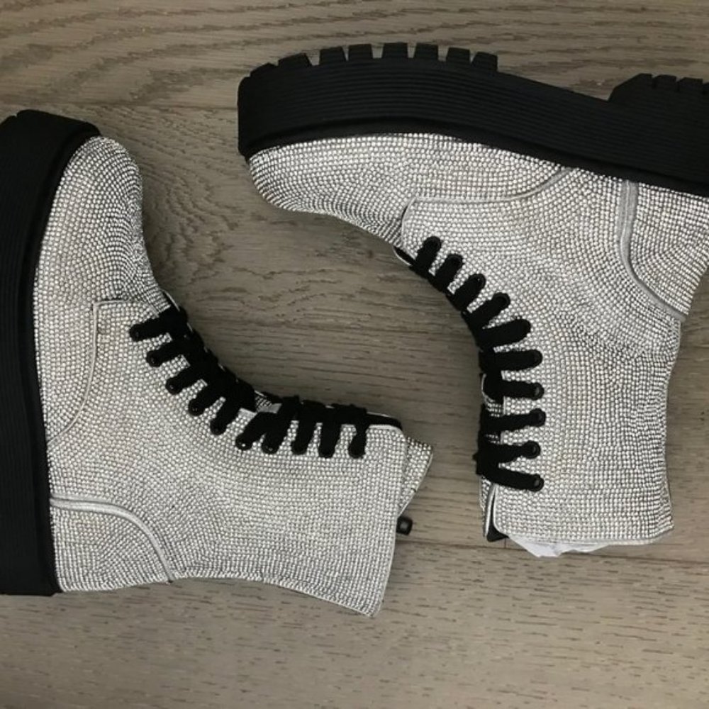 Dolls kill duchess bling combat boots crystal New